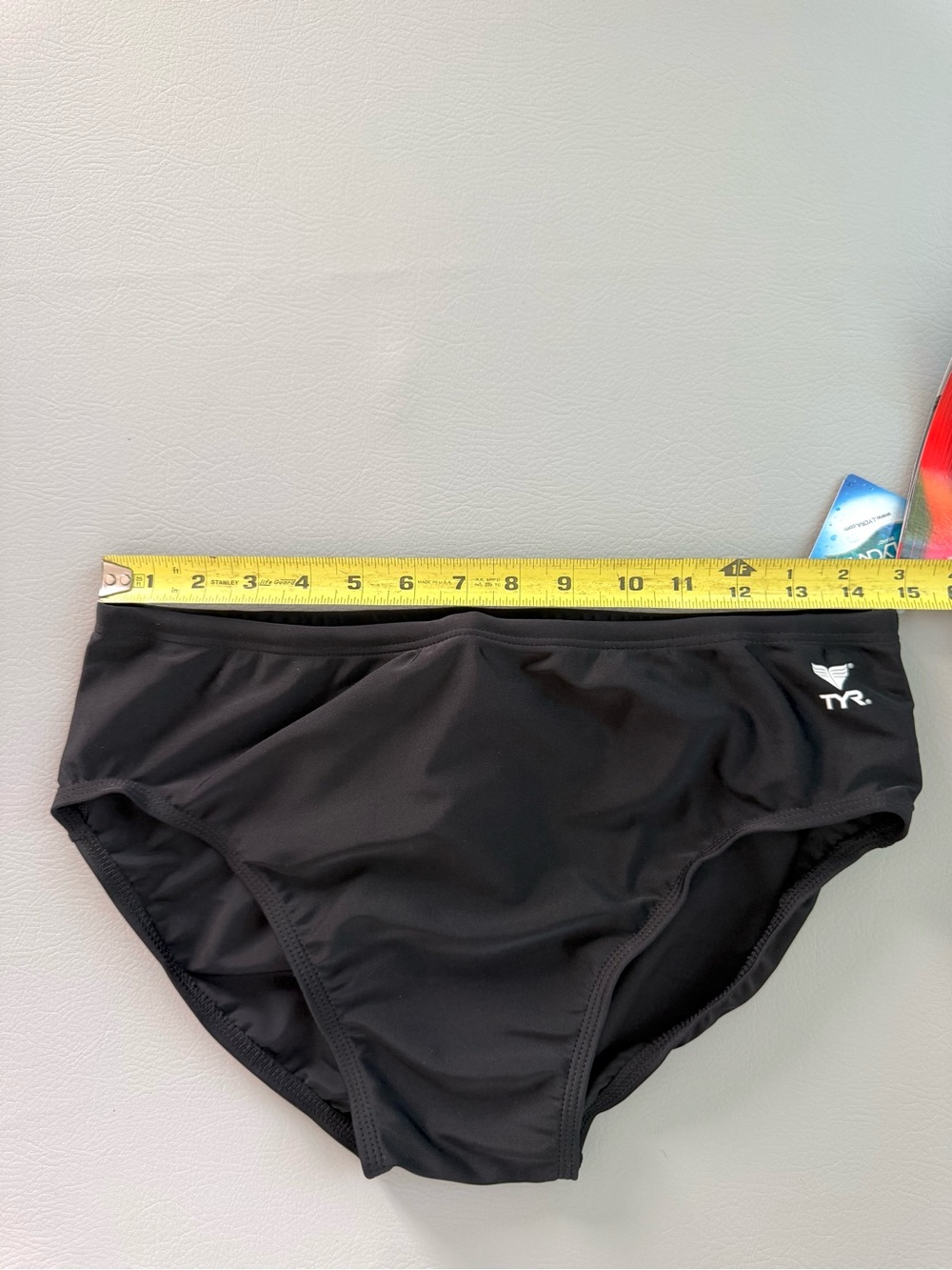 TYR Men’s Durafast Elite Black Racer Brief Swimsuit Briefs 38 XL New with Tags - Picture 3 of 8